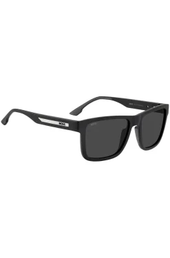 Mattschwarze Sonnenbrille mit Logo-Einsatz