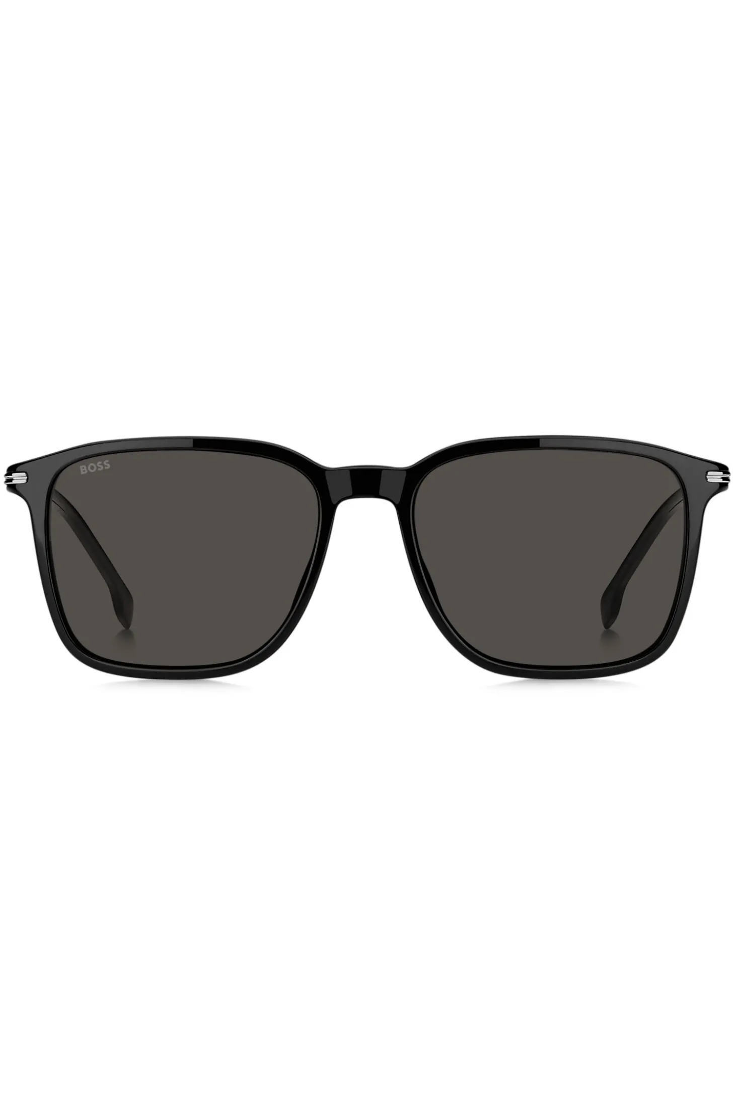 Mattschwarze Sonnenbrille mit Streifen-Detail