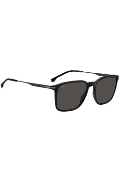 Mattschwarze Sonnenbrille mit Streifen-Detail