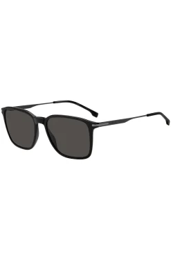Mattschwarze Sonnenbrille mit Streifen-Detail