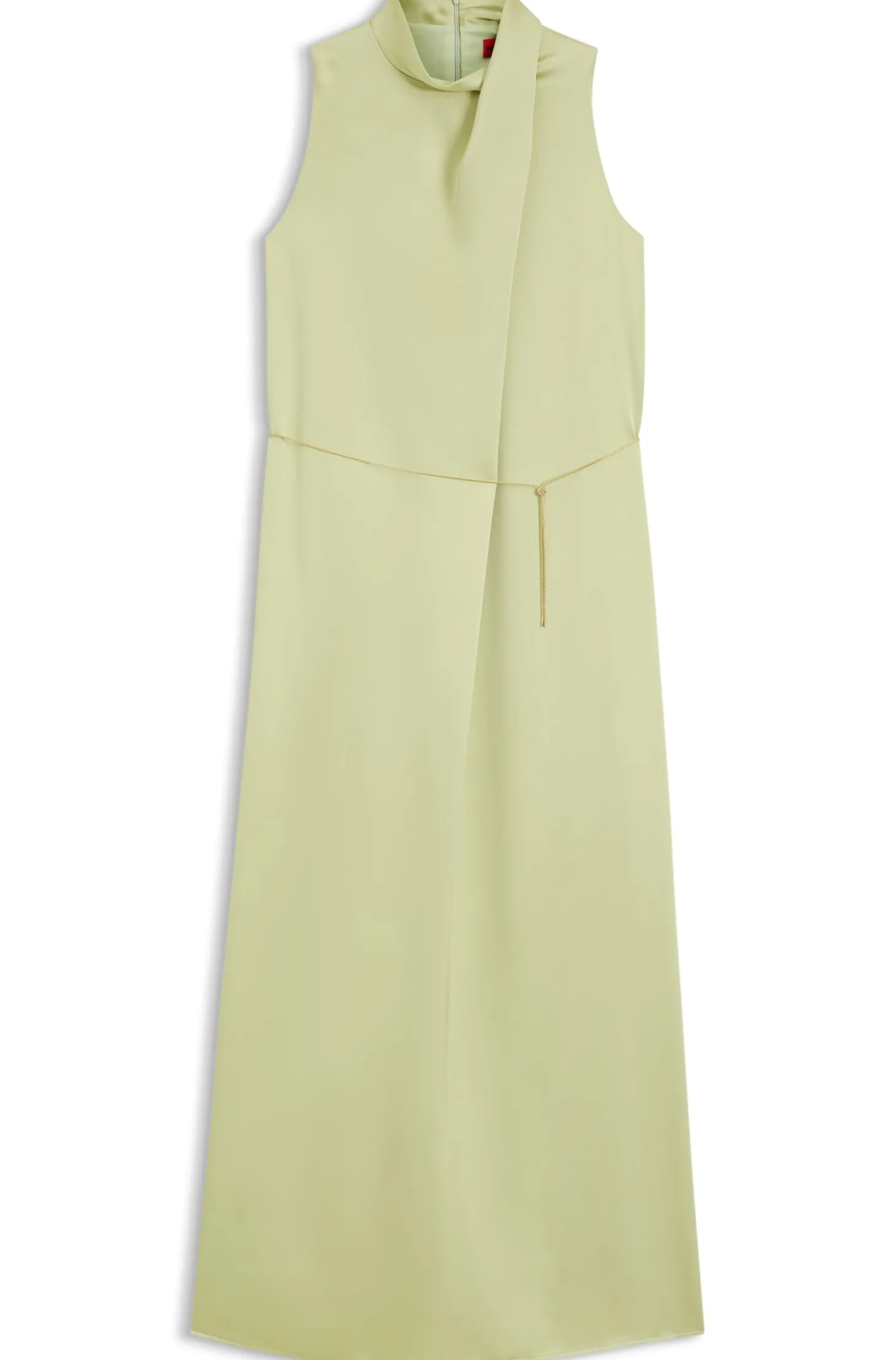 Maxikleid aus Satin mit abnehmbarem Kettengürtel