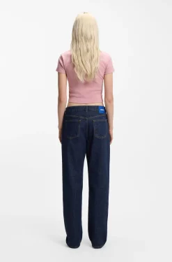 Melierte Jeans aus bequemem blauem Stretch-Denim