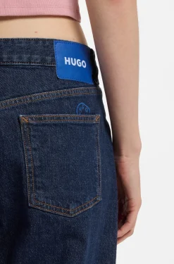 Melierte Jeans aus bequemem blauem Stretch-Denim