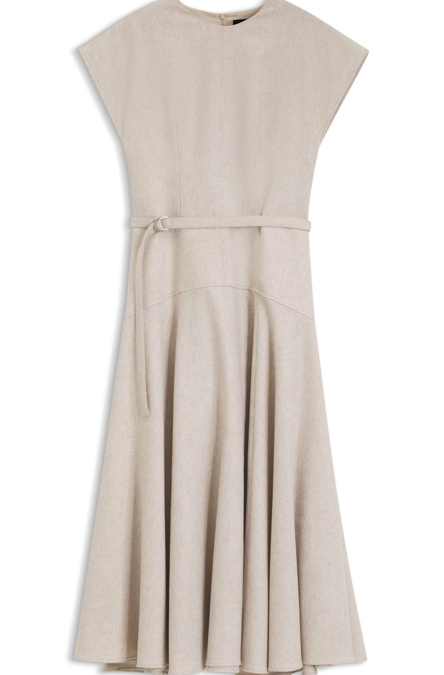 Meliertes Maxikleid aus Flanell mit Gürtel