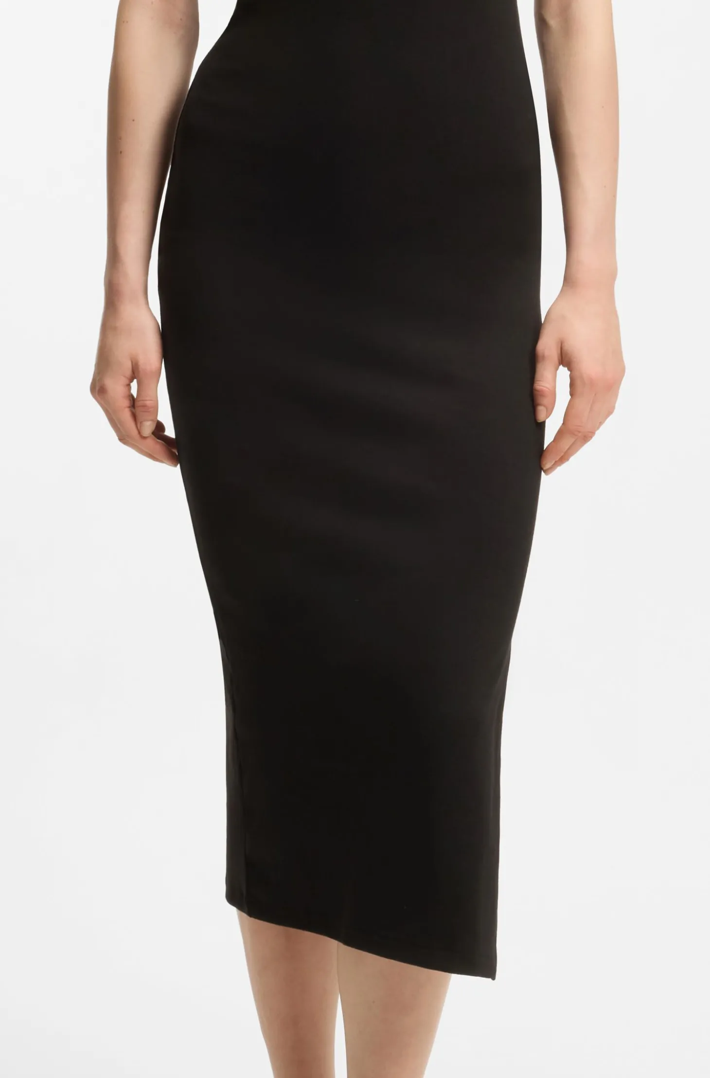 Midi-Kleid aus Baumwoll-Mix-Jersey mit Stack-Logo