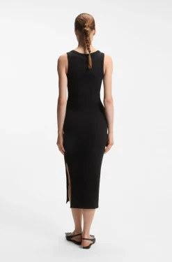 Midi-Kleid aus Baumwoll-Mix-Jersey mit Stack-Logo