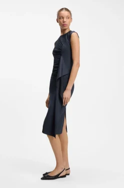 Midikleid mit Drapierung