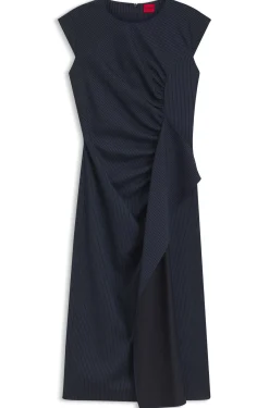 Midikleid mit Drapierung