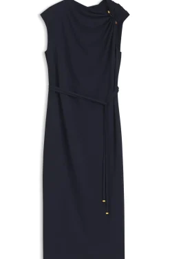 Midikleid mit gerafftem Schulterdetail