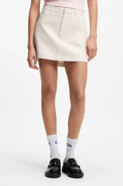 Minirock aus Baumwoll-Twill mit Happy HUGO-Logo