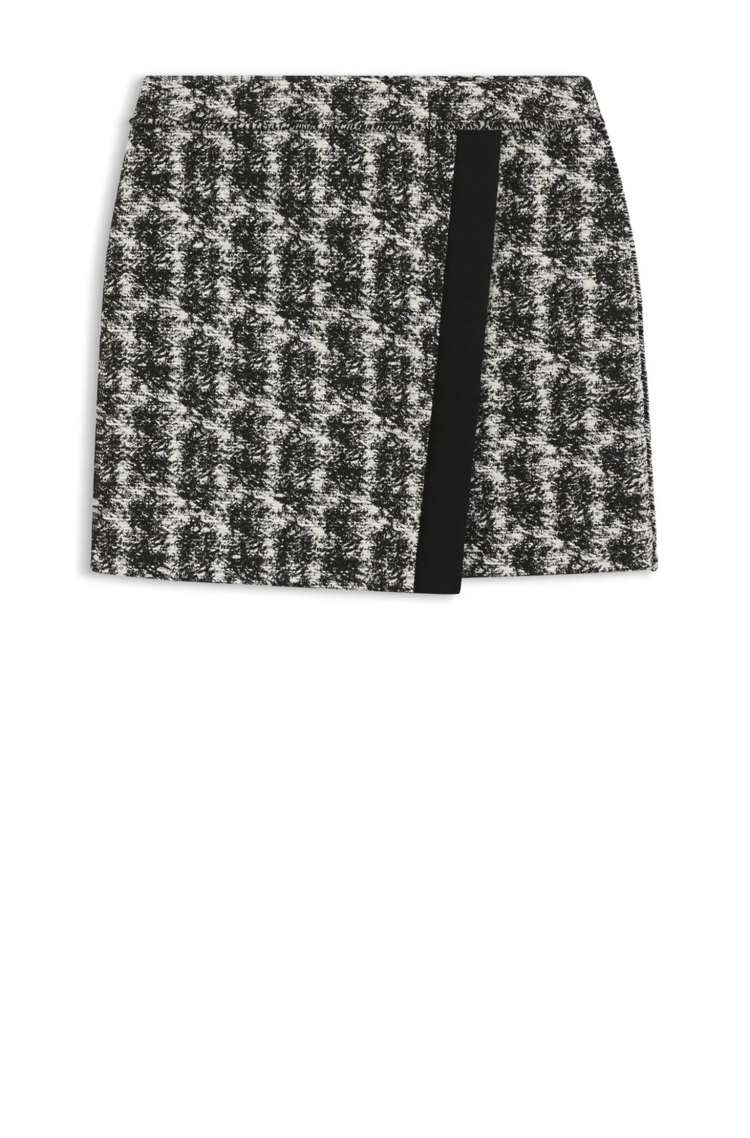 Minirock aus Tweed mit Feder-Muster