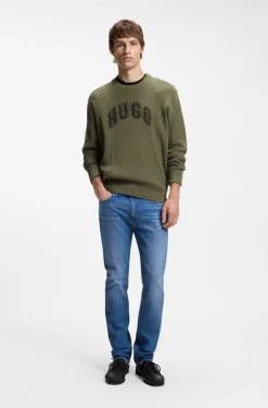 Mittelblaue Slim-Fit Jeans aus Stretch-Denim