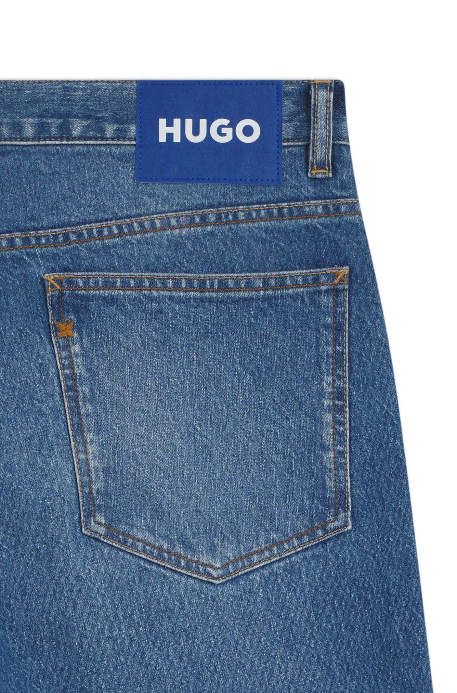 Mittelblaue Slim-Fit Jeans aus Stretch-Denim