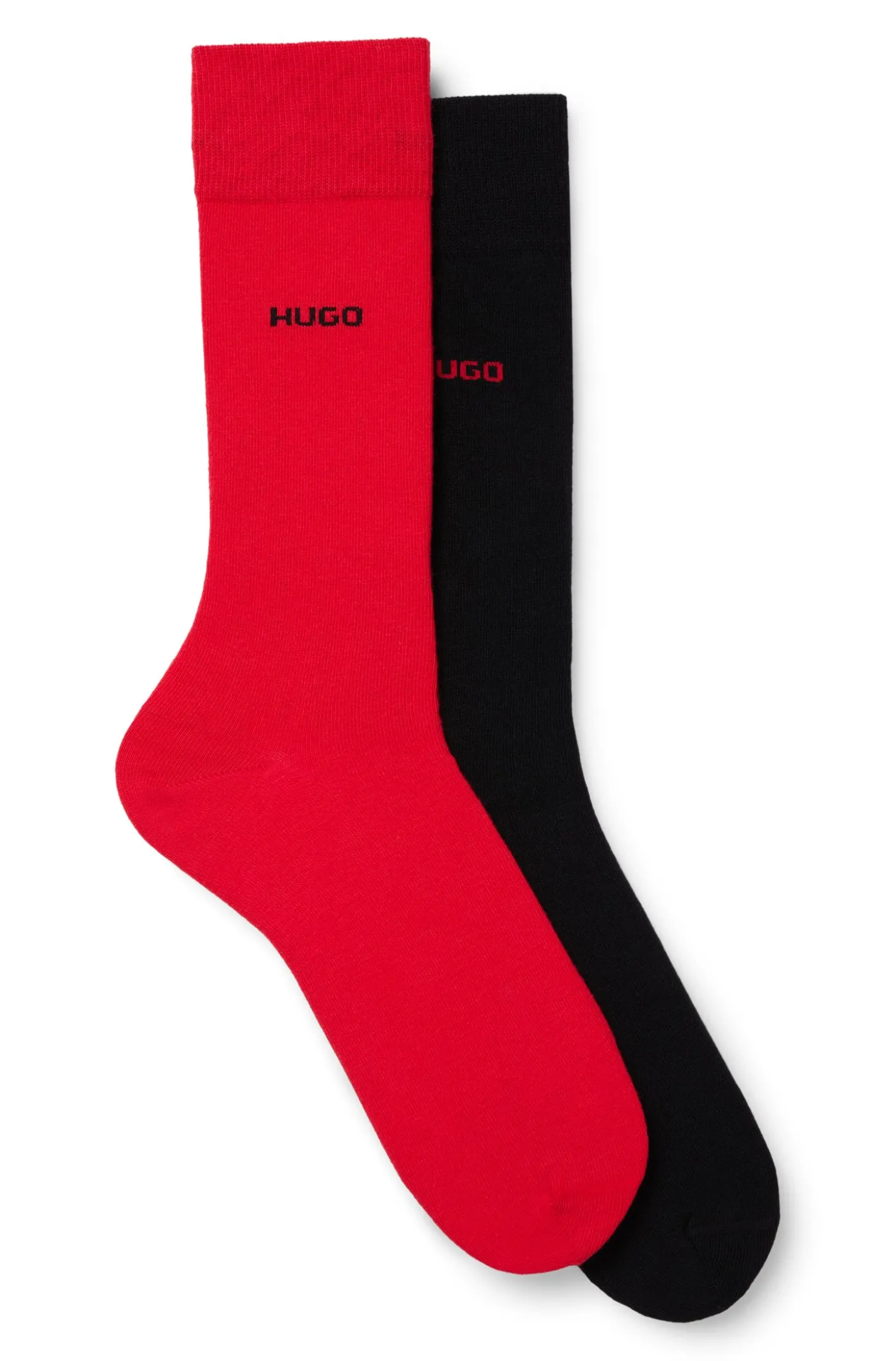 Mittelhohe Socken mit Logos im Zweierpack