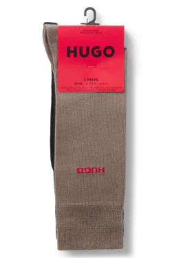 Mittelhohe Socken mit Logos im Zweierpack