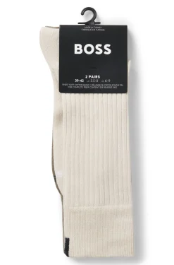 Mittelhohe Socken mit Rippstruktur im Zweierpack