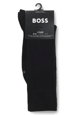 Mittelhohe Socken mit Rippstruktur im Zweierpack