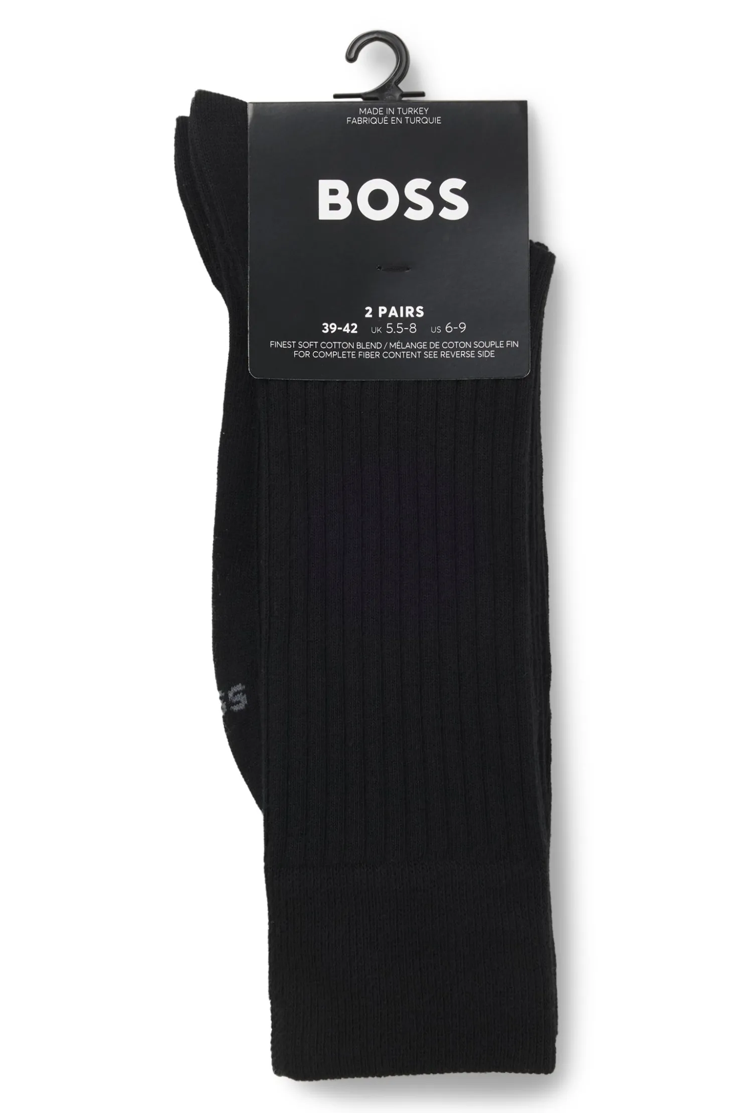 Mittelhohe Socken mit Rippstruktur im Zweierpack