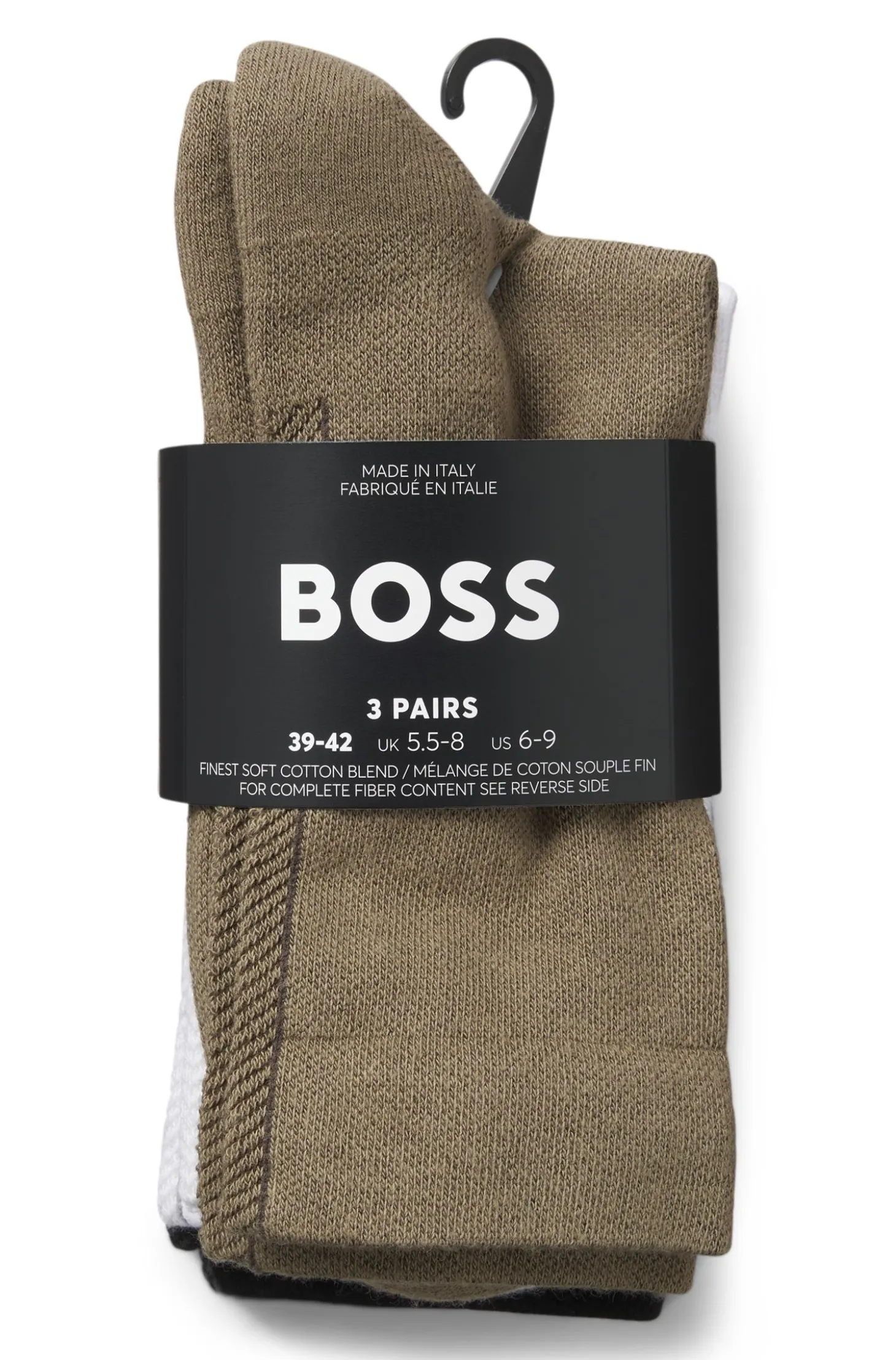 Mittelhohe Socken mit strukturiertem Tape im Dreierpack