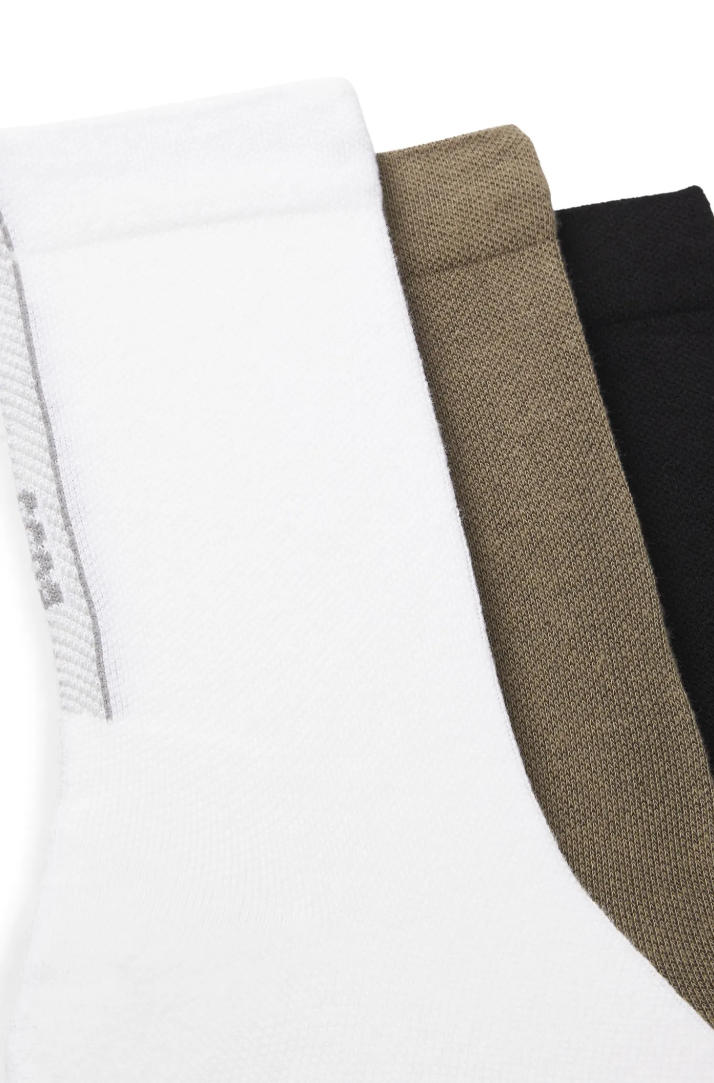 Mittelhohe Socken mit strukturiertem Tape im Dreierpack