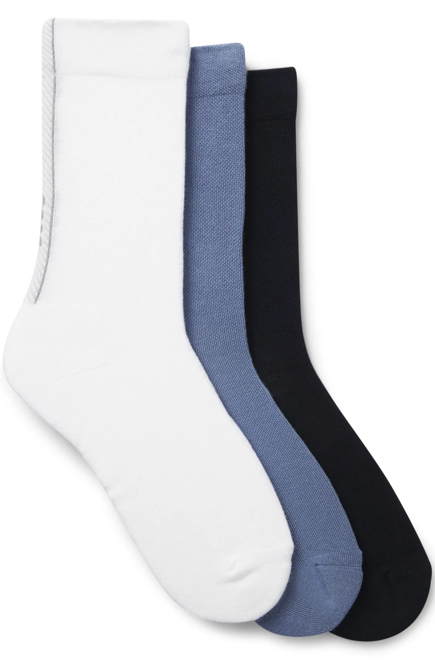 Mittelhohe Socken mit strukturiertem Tape im Dreierpack