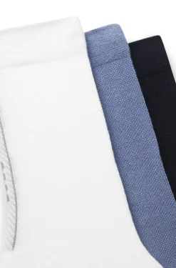 Mittelhohe Socken mit strukturiertem Tape im Dreierpack