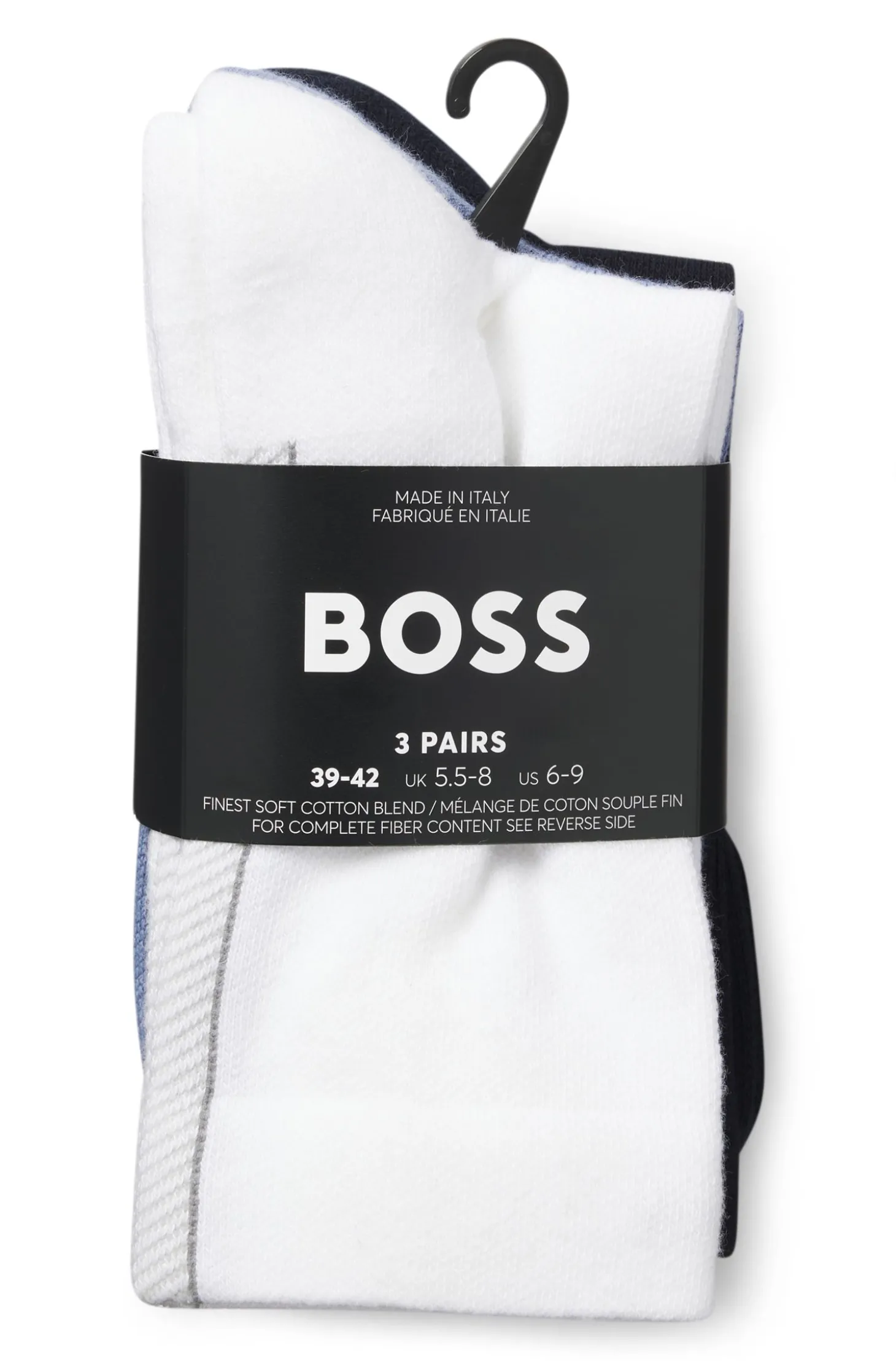Mittelhohe Socken mit strukturiertem Tape im Dreierpack