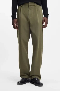 Modern-Fit Hose aus Baumwoll-Mix mit Twill-Struktur