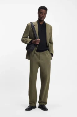 Modern-Fit Hose aus Baumwoll-Mix mit Twill-Struktur