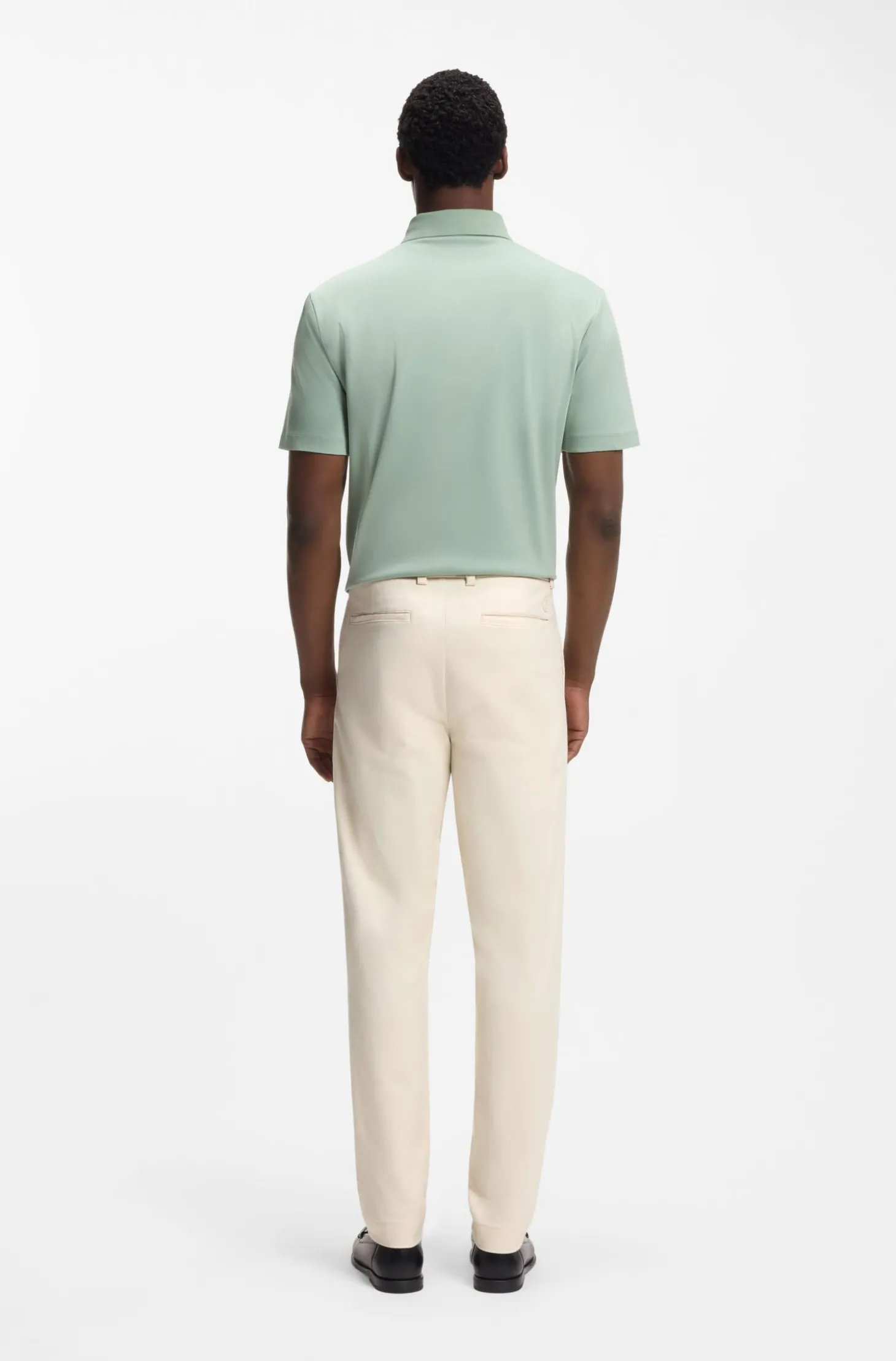 Modern-Fit Hose aus bügelleichtem Baumwoll-Mix mit Twill-Struktur