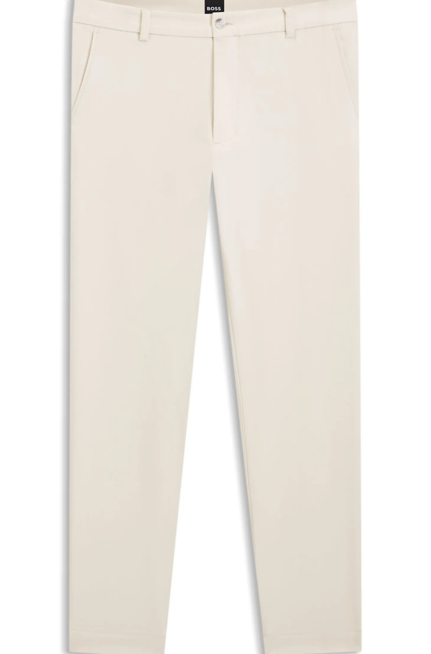Modern-Fit Hose aus bügelleichtem Baumwoll-Mix mit Twill-Struktur