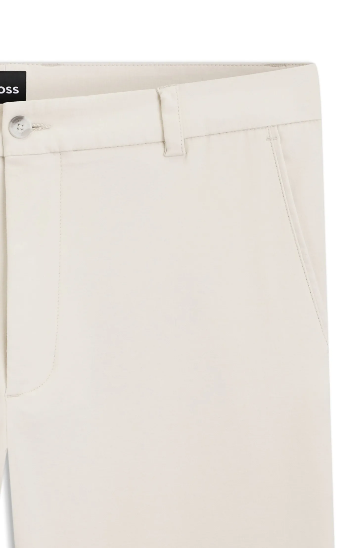 Modern-Fit Hose aus bügelleichtem Baumwoll-Mix mit Twill-Struktur