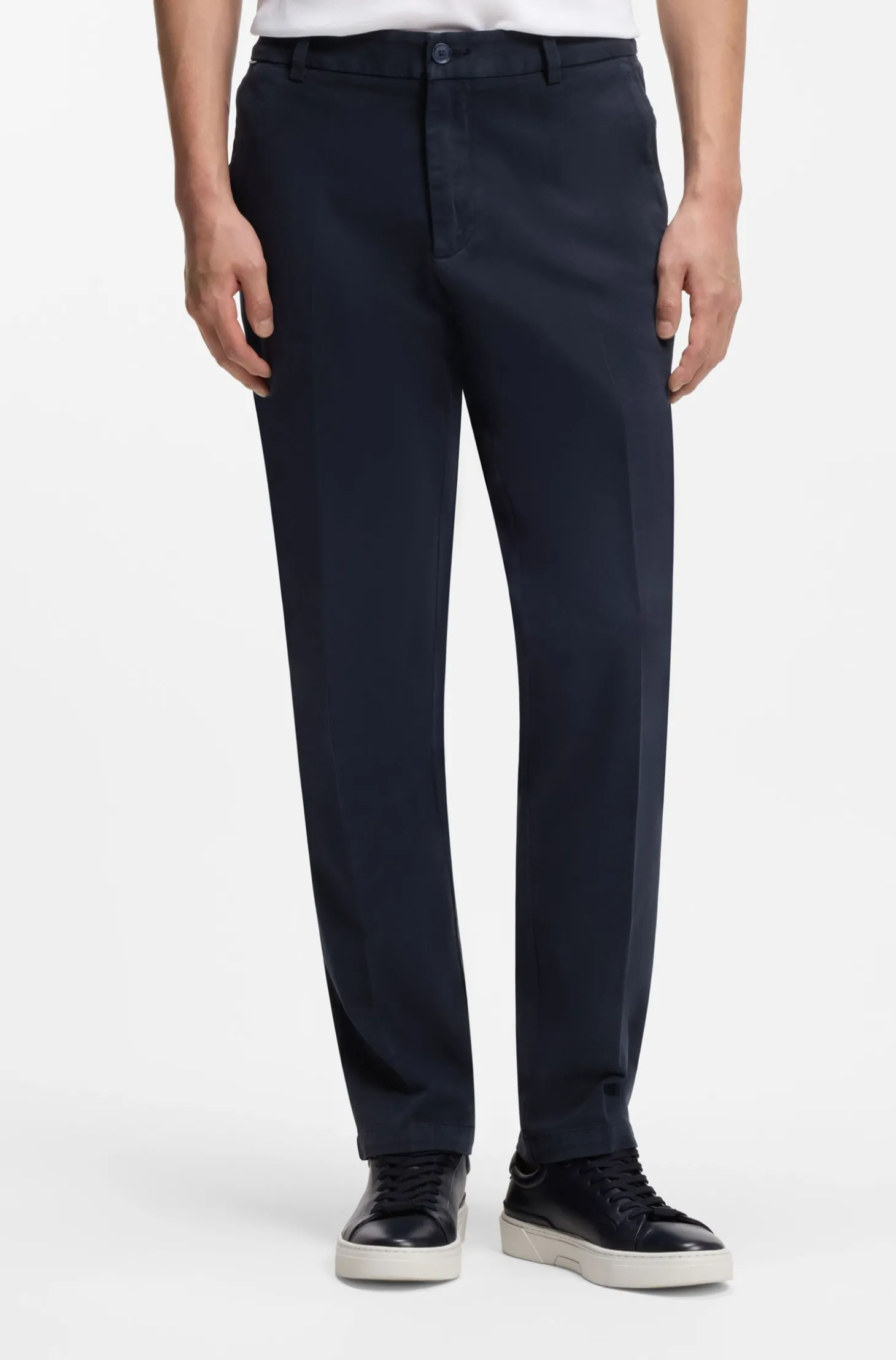 Modern-Fit Hose aus elastischer Baumwoll-Gabardine