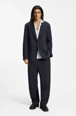 Modern-Fit Hose aus funktionalem Stretch-Seersucker