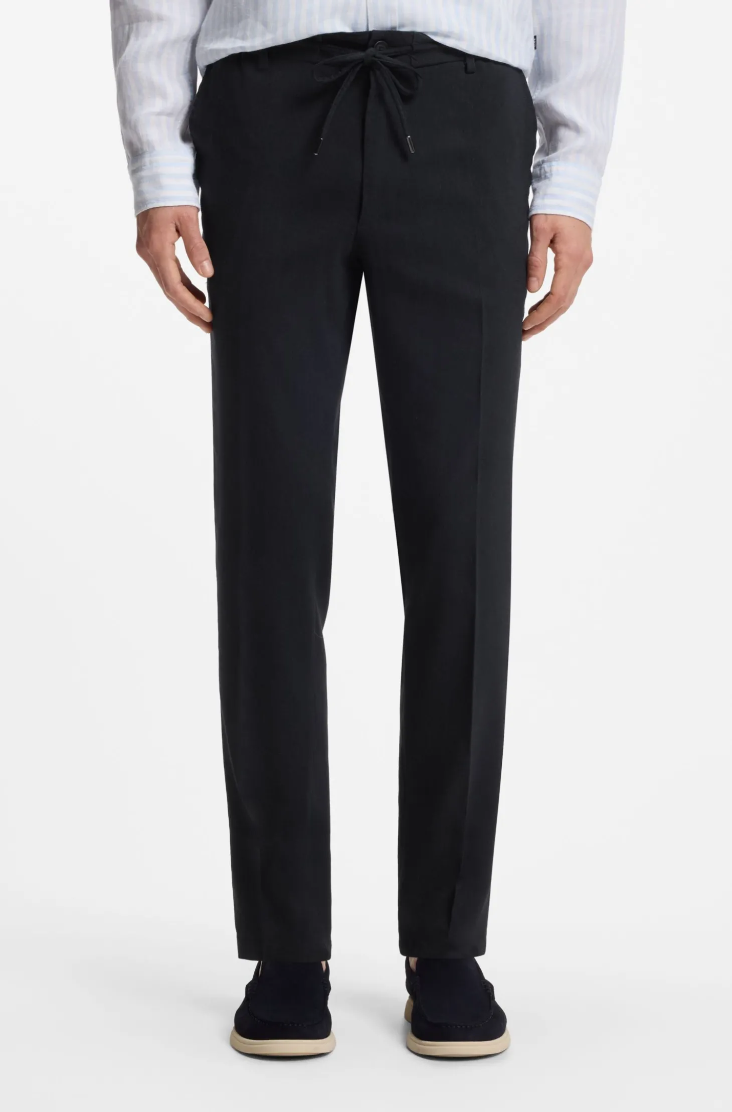 Modern-Fit Hose aus Leinen-Mix