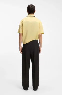 Modern-Fit Hose aus Stretch-Baumwolle mit Seersucker-Struktur