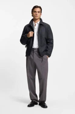 Modern-Fit Hose aus Stretch-Gewebe mit unterbrochenem Karo-Muster