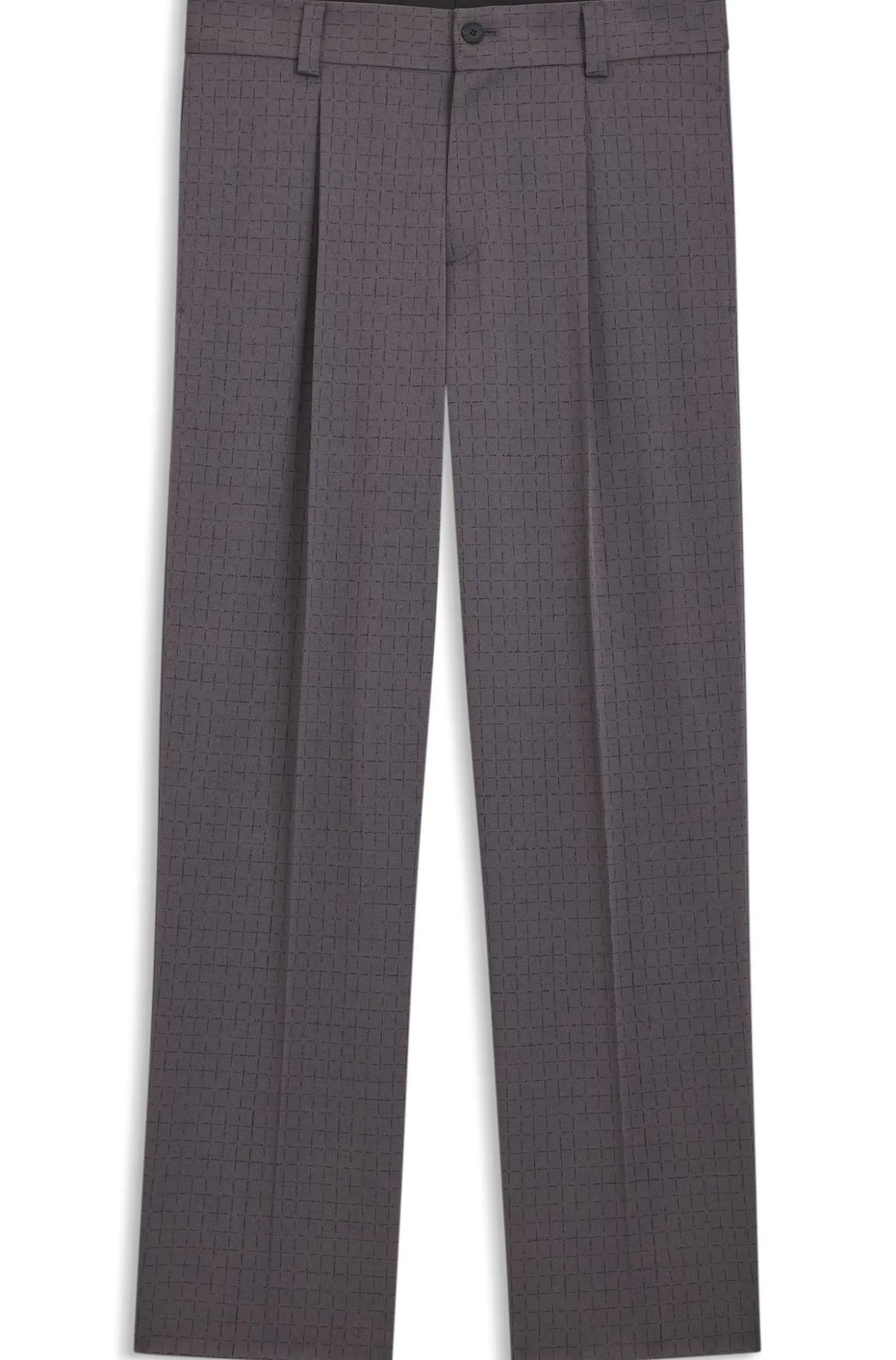 Modern-Fit Hose aus Stretch-Gewebe mit unterbrochenem Karo-Muster