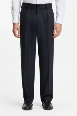 Modern-Fit Hose aus Stretch-Twill mit Bügelfalten