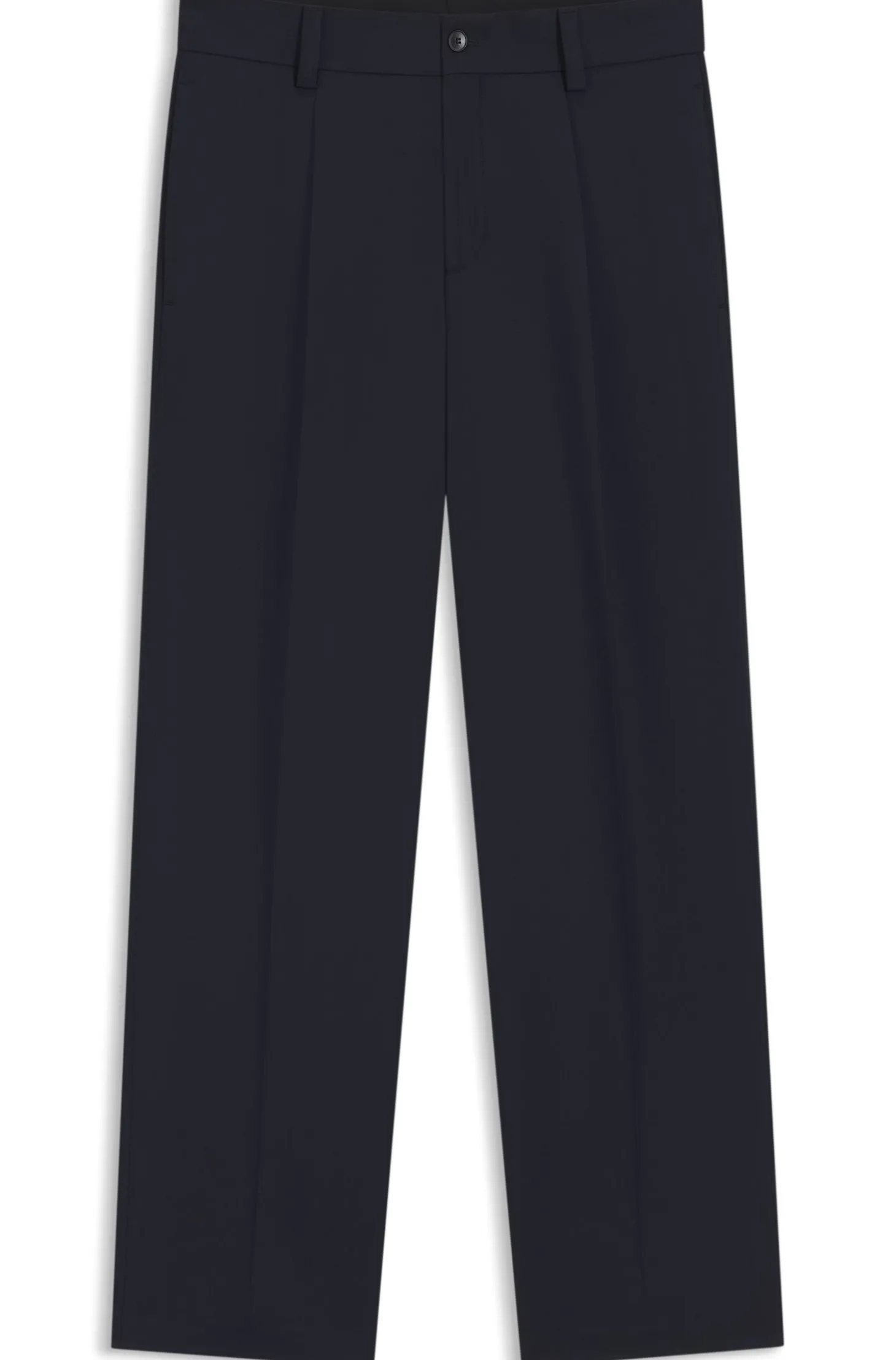 Modern-Fit Hose aus Stretch-Twill mit Bügelfalten