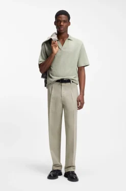 Modern-Fit Hose mit Fischgrät-Webstruktur