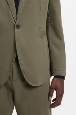 Modern-Fit Jacke aus Baumwoll-Mix mit Twill-Struktur