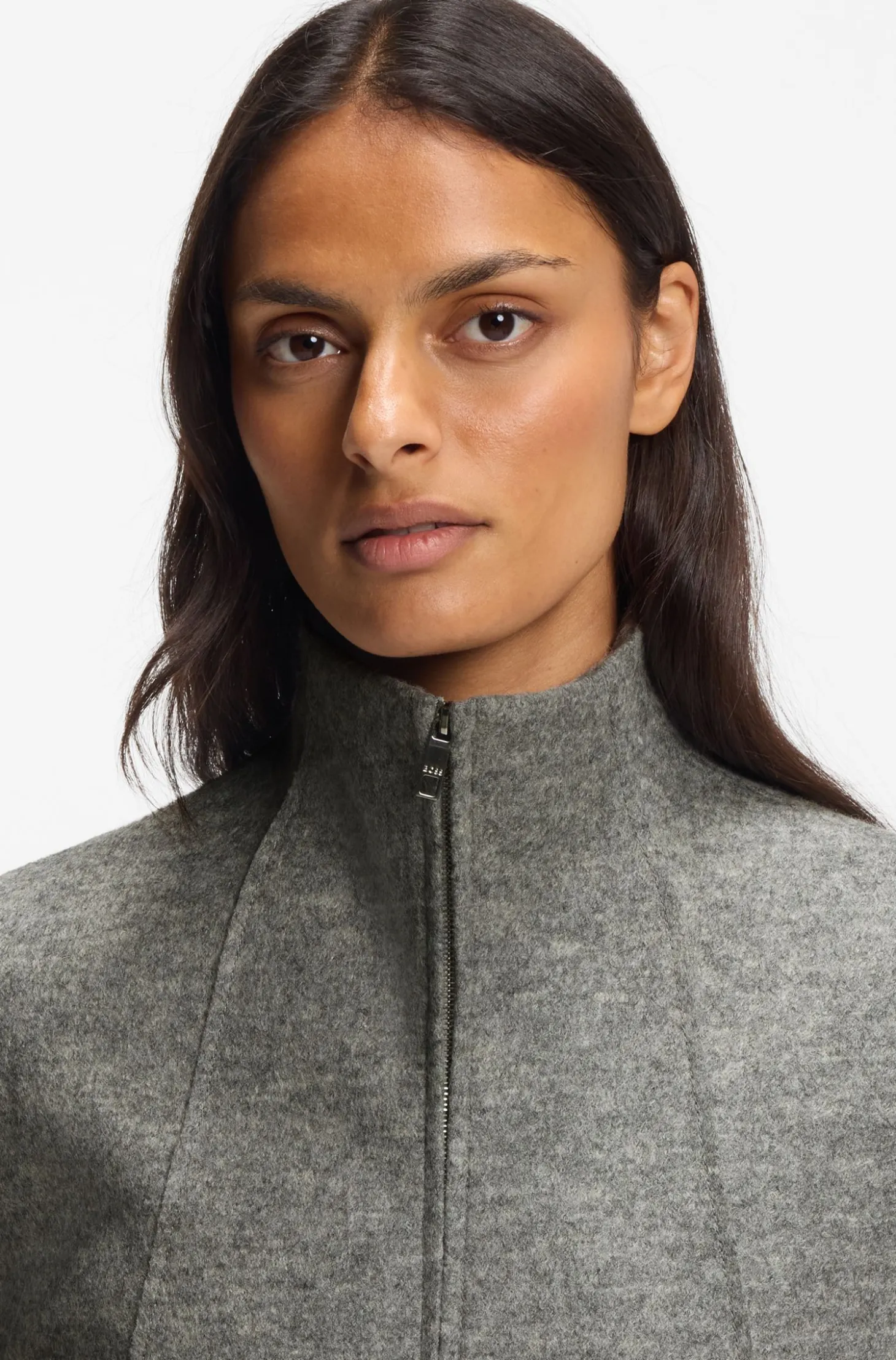 Modern-Fit Jacke aus gekochter Schurwolle