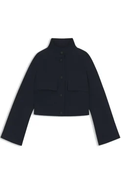 Modern-Fit Jacke aus knitterfreiem Krepp