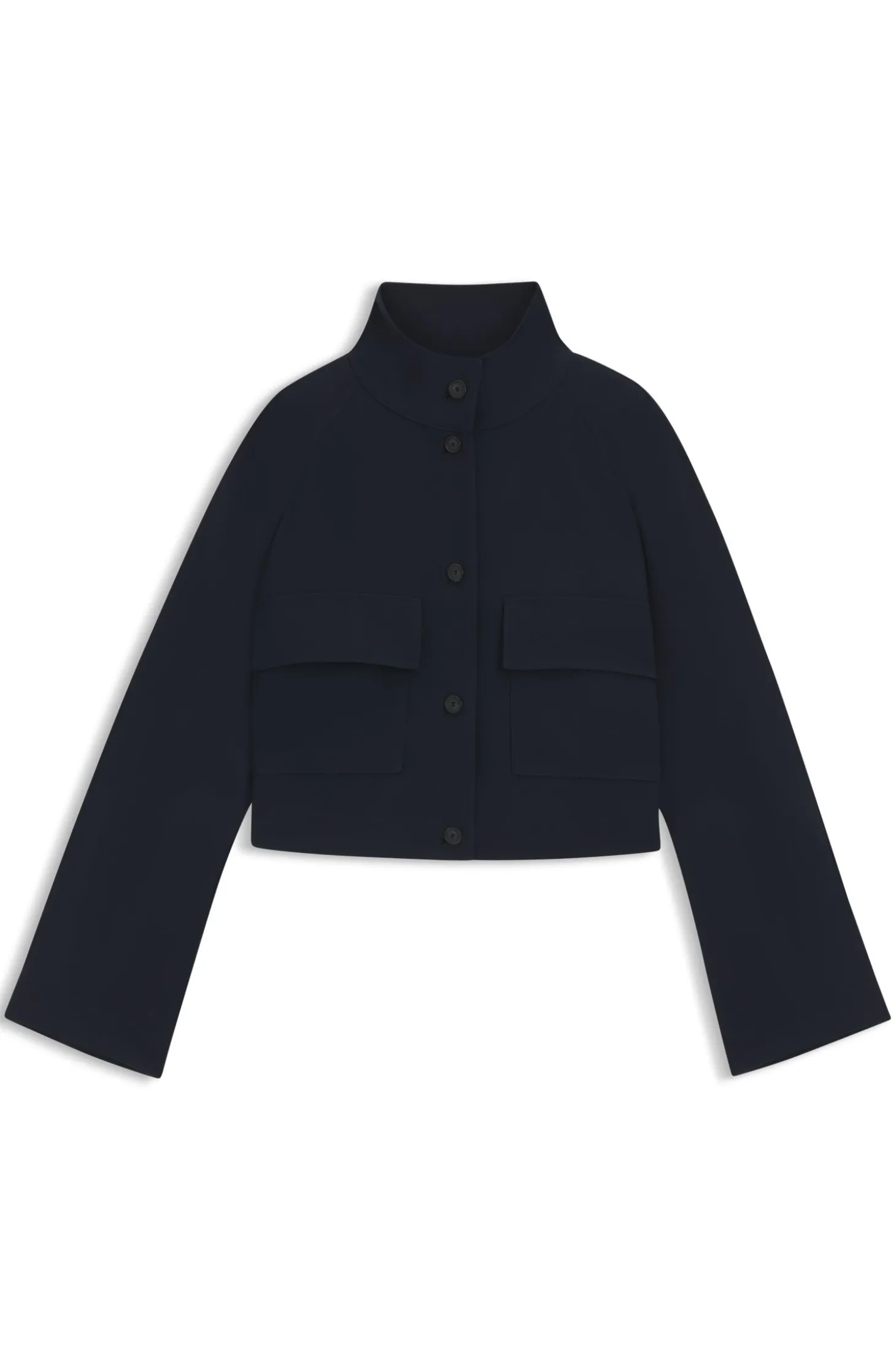 Modern-Fit Jacke aus knitterfreiem Krepp