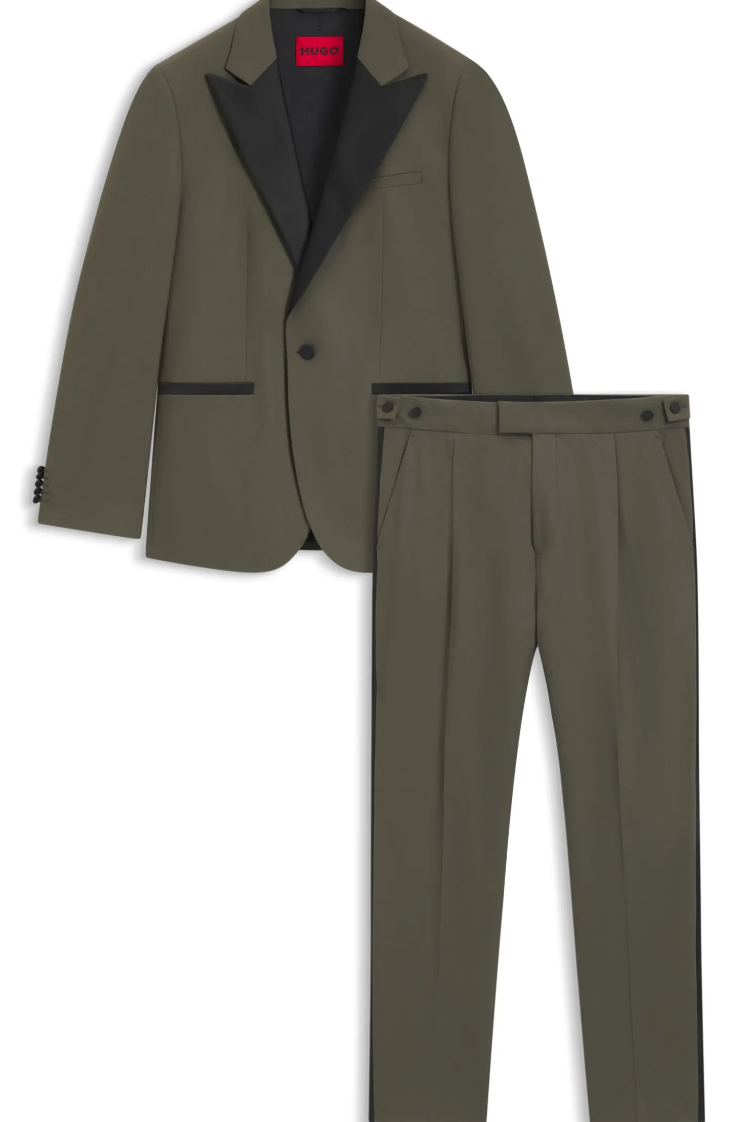 Modern-Fit Popeline-Anzug aus Woll-Mix