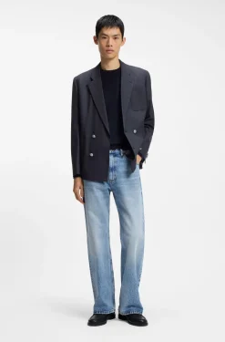 Modern-Fit Popeline-Blazer aus Woll-Mix