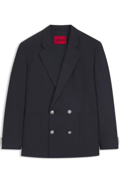 Modern-Fit Popeline-Blazer aus Woll-Mix