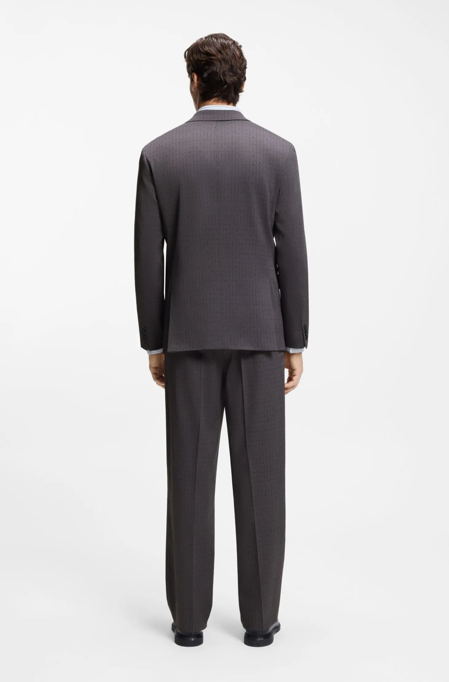 Modern-Fit Sakko aus kariertem Stretch-Gewebe
