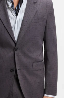 Modern-Fit Sakko aus kariertem Stretch-Gewebe